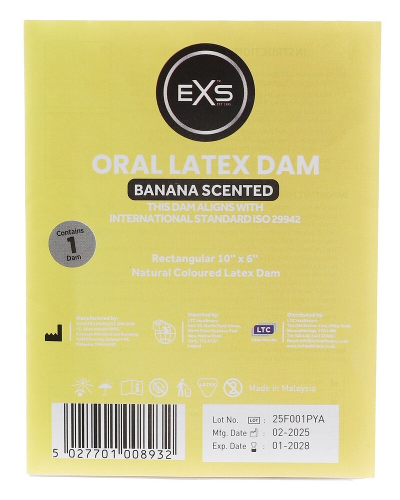 Digue orale en latex 10 x 6 cm Banane sextoys et accessoires sur La Boutique du Hard