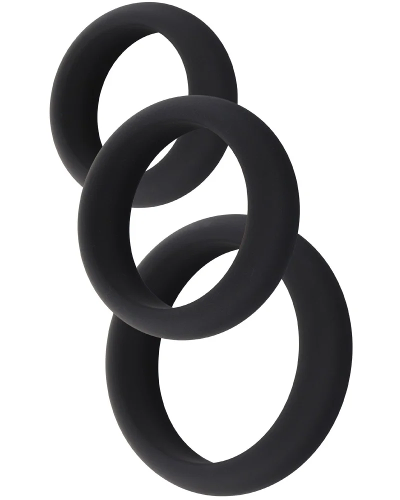 Lot de 3 Cockrings Stamcock Noirs sextoys et accessoires sur La Boutique du Hard