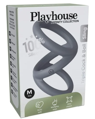 Cockring Triplicock Gris M 45mm sextoys et accessoires sur La Boutique du Hard