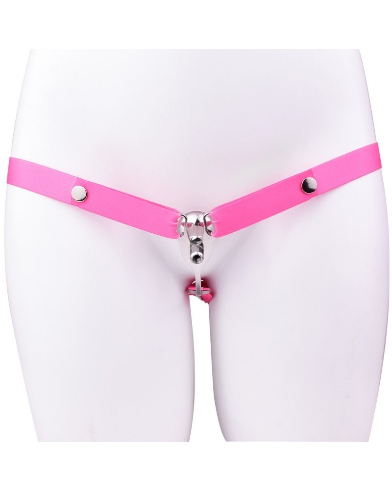 Dispositif Fem Mini V-Free en métal Sangle rose sextoys et accessoires sur La Boutique du Hard