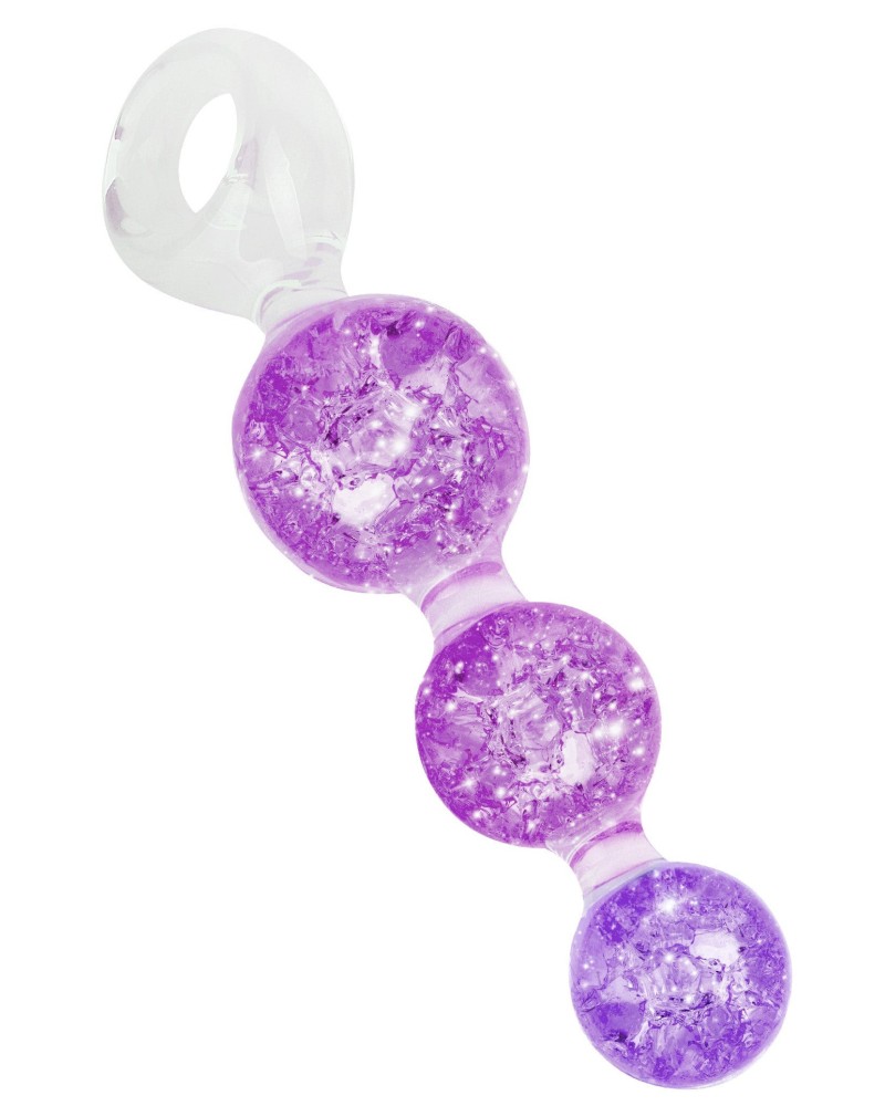 Chapelet anal Crystaltrio Violet 14 x 4.5cm sextoys et accessoires sur La Boutique du Hard