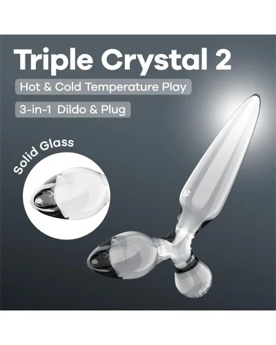 Plug en verre Triple crystal 2 Transparent 14 x 3.2cm sextoys et accessoires sur La Boutique du Hard