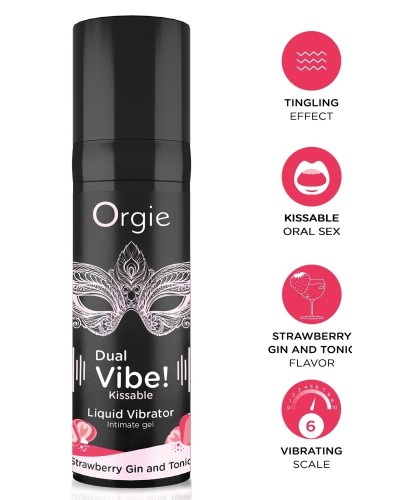 Gel Stimulant Dual vibe strawberry gin tonic 15ml sextoys et accessoires sur La Boutique du Hard