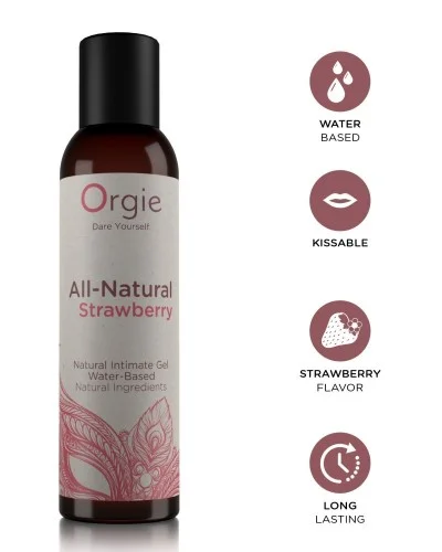 Lubrifiant eau All-natural strawberry 150ml sextoys et accessoires sur La Boutique du Hard