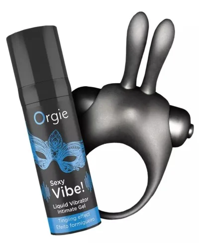 Coffret Cockring rabbit + Gel stimulant Sexy vibe! bunny sextoys et accessoires sur La Boutique du Hard