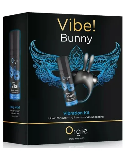 Coffret Cockring rabbit + Gel stimulant Sexy vibe! bunny sextoys et accessoires sur La Boutique du Hard