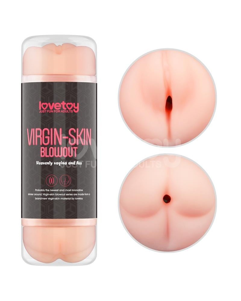 Masturbateur 2 entrées vagin-anus Virgin-skin blowout Rose sextoys et accessoires sur La Boutique du Hard