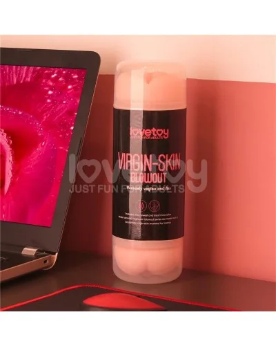 Masturbateur 2 entrées vagin-anus Virgin-skin blowout Rose sextoys et accessoires sur La Boutique du Hard