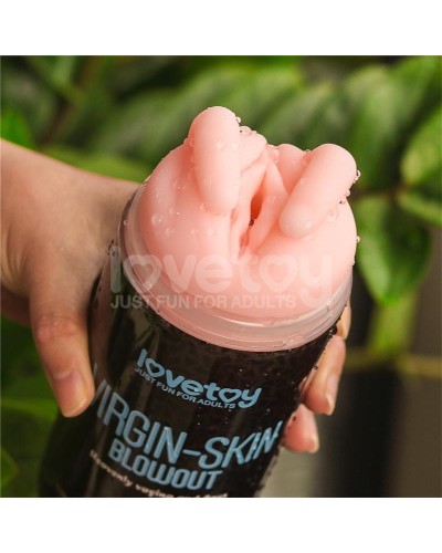 Masturbateur 2 entrées vagin-anus Virgin-skin blowout Bleu sextoys et accessoires sur La Boutique du Hard