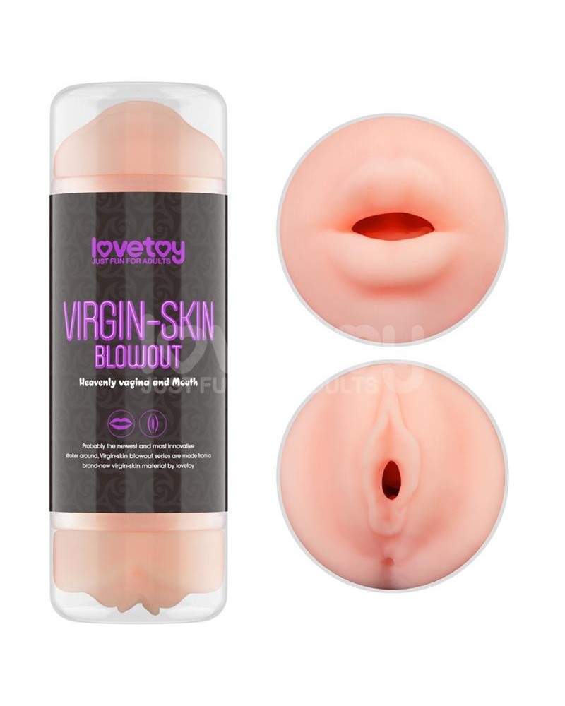Masturbateur 2 entrées vagin-bouche Virgin-skin blowout Violet sextoys et accessoires sur La Boutique du Hard