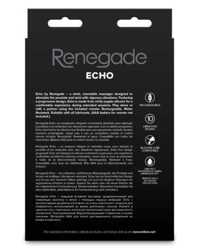 Stimulateur prostatique vibrant Echo 9 x 3.2cm sextoys et accessoires sur La Boutique du Hard