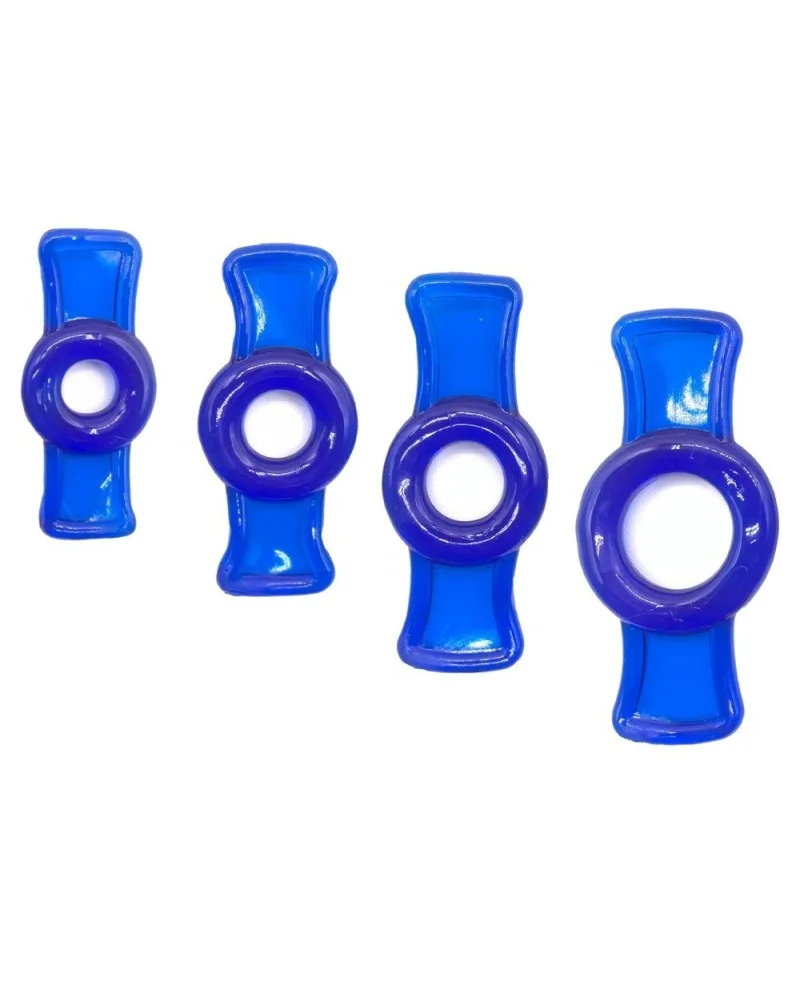 Mini Cockrings Bowring x 4 Bleus sextoys et accessoires sur La Boutique du Hard