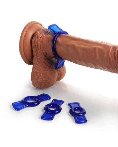 Mini Cockrings Bowring x 4 Bleus sextoys et accessoires sur La Boutique du Hard