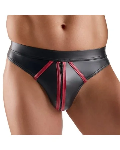 String avec zip Menecio Noir-Rouge sextoys et accessoires sur La Boutique du Hard