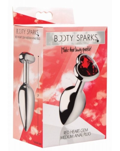 Plug bijou Heart Gem Rouge 7 x 3.4 cm
