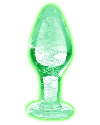Plug phosphorescent en verre Glow L 9.5 x 4cm pas cher