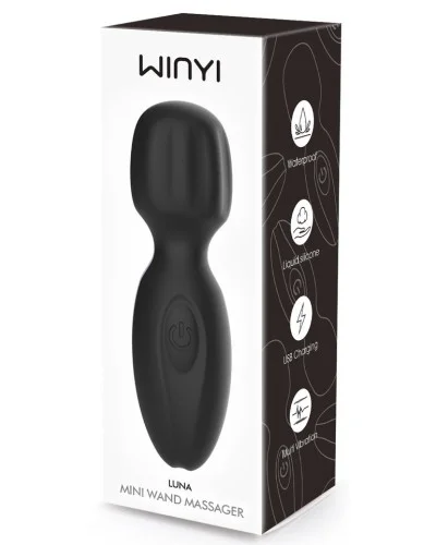 Mini Wand Lunius 11 cm Noir - 10 Vibrations
