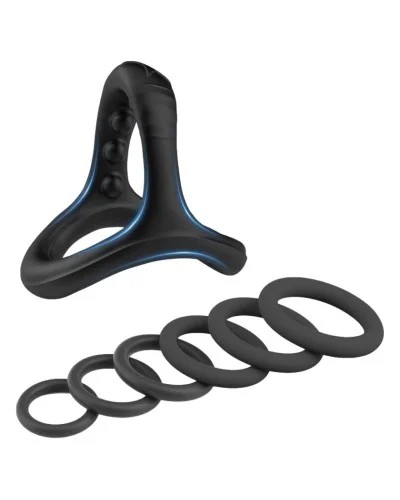 Pack 7 Cockrings Full Erect Noirs