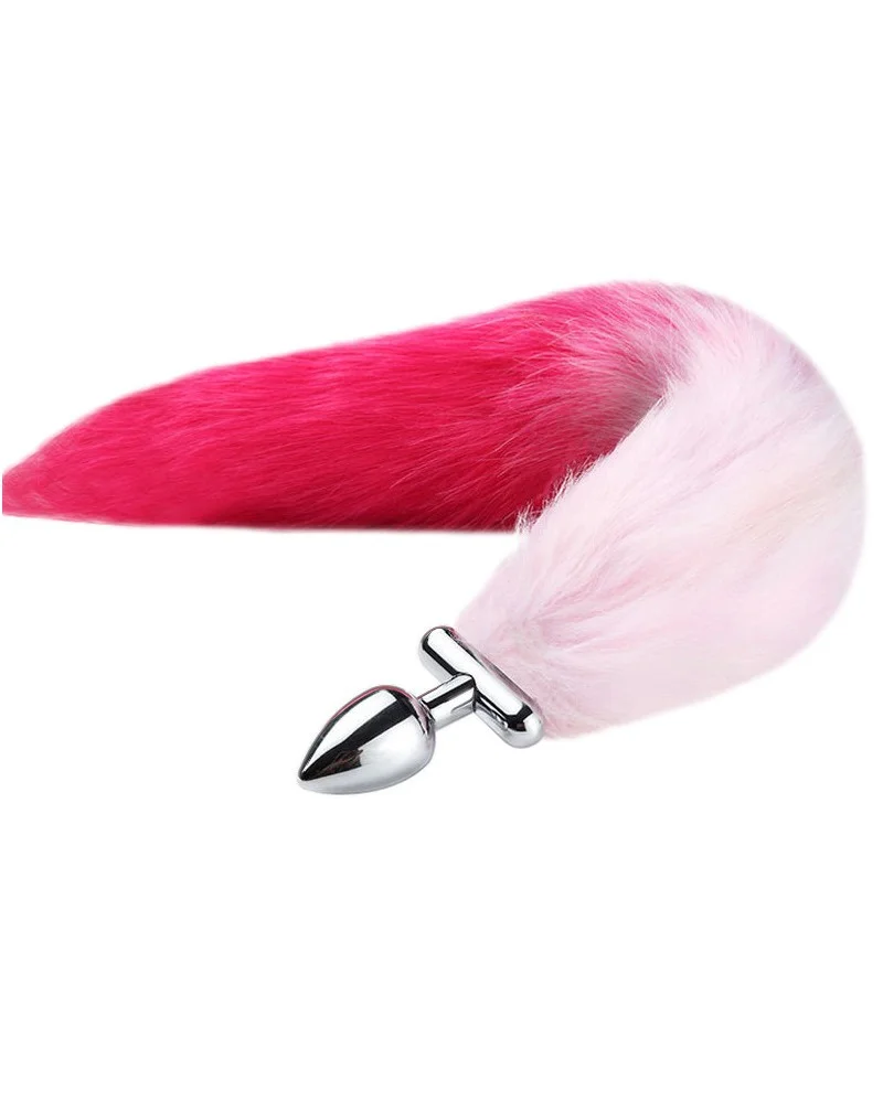 Plug queue de renard convertible bijou Foxy roxy queue 39cm roses