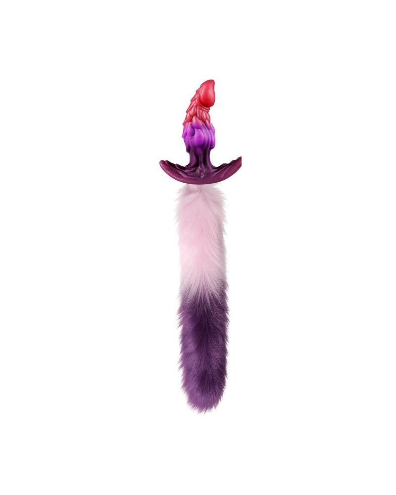 Plug dragon queue de renard Drakonyx 13 x 4.6cm queue 40 cm rose-violet