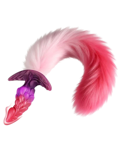 Plug dragon queue de renard Drakonyx 13 x 4.6cm queue 40 cm roses