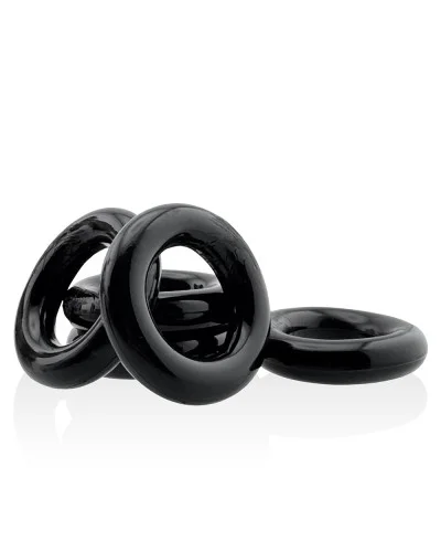 Lot de 5 Cockrings étirables Jacker 5-Stack 22mm Noirs