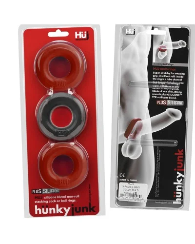 Cockrings Silicone Huj x3 25 mm Rouge-Noir