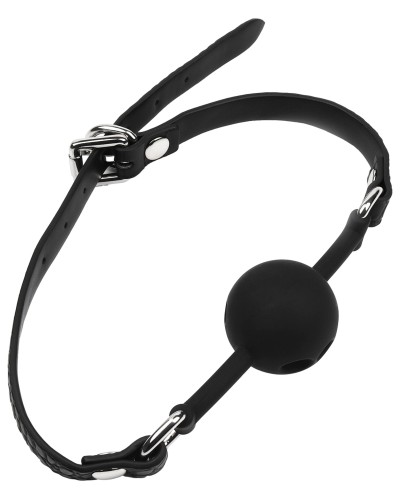 Bâillon-boule Motif Croco Feros Noir