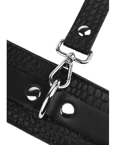 Menottes de poignets - motif Croco Feros Noires