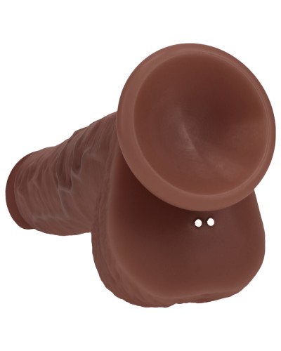 Gode vibrant va-et-vient Demetrio marron 16 x 4.3cm