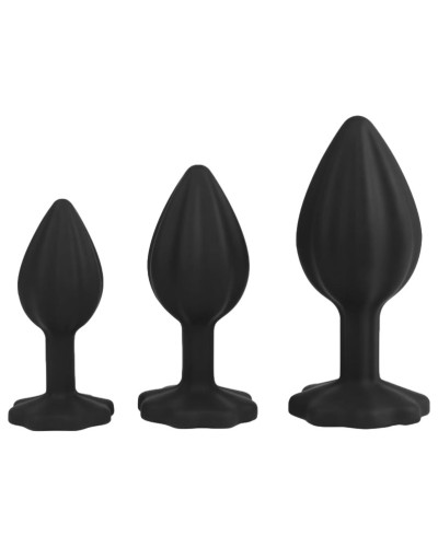 Set de 3 Plugs Pearcrossed Noir-transparent
