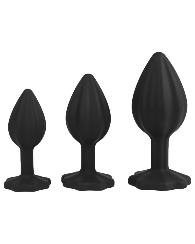 Set de 3 Plugs Pearcrossed Noir-transparent