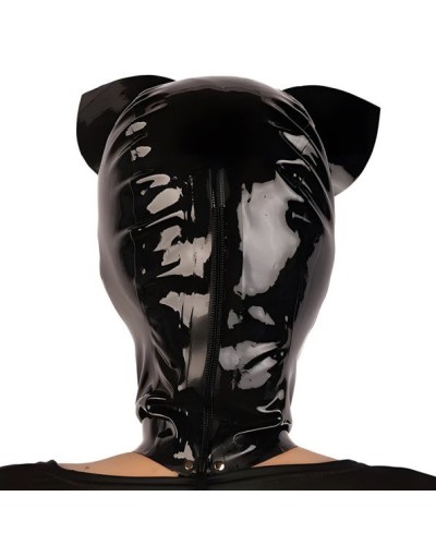 Cagoule en latex Full Cat Noire