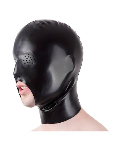 Cagoule en latex Pierce Eyes Noire