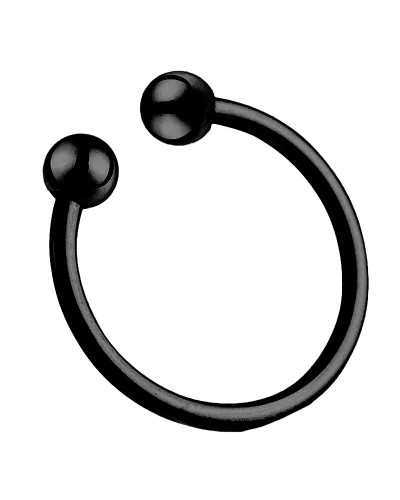 Anneau de gland 2 Boules Open Ball 8mm Noir