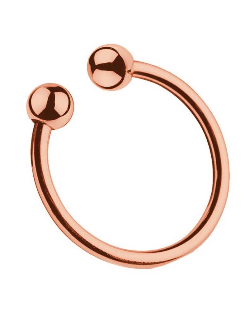 Anneau de gland 2 Boules Open Ball 8mm Rose cuivré