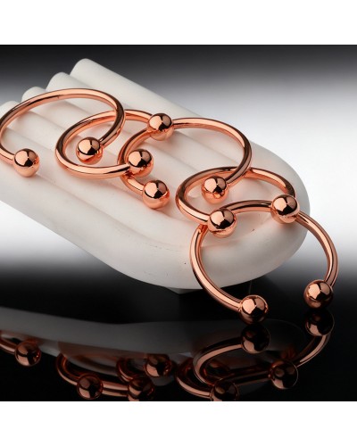 Anneau de gland 2 Boules Open Ball 8mm Rose cuivré