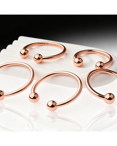 Anneau de gland 2 Boules Open Ball 8mm Rose cuivré