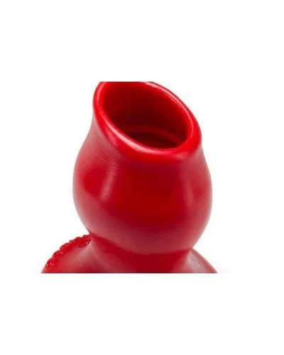 Plug Tunnel Pig-Hole rouge Large - 9 x 7 cm pas cher