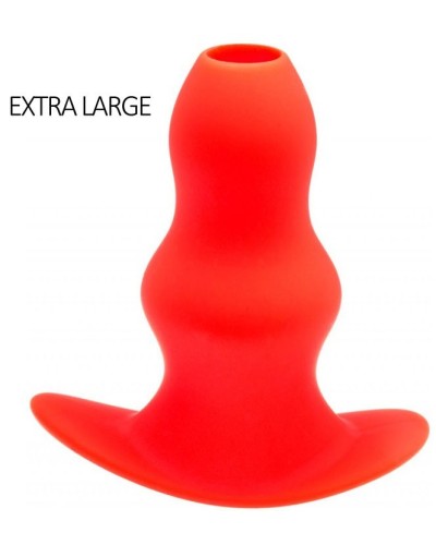Plug Tunnel Stretch Rouge Extra large 16 x 7.5cm pas cher