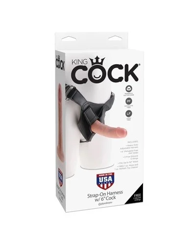 Gode Ceinture Strap-On King Cock 15.2 x 4.1 cm pas cher