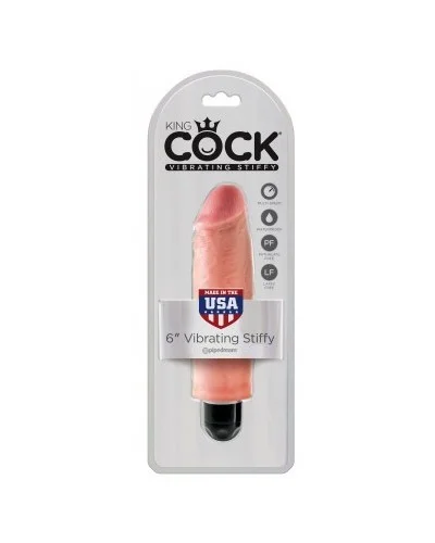 Gode vibrant King Cock Stiffy 15 x 4 cm Flesh pas cher