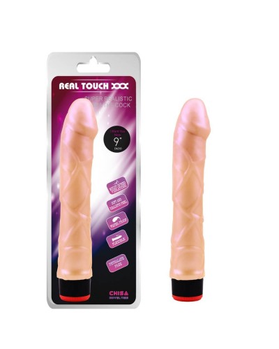 Gode vibrant Real Touch 19 x 4 cm pas cher