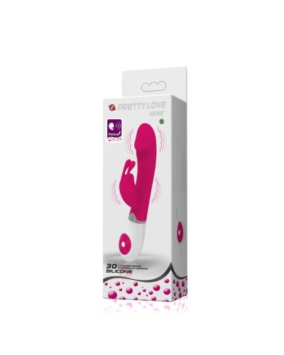 Vibro Rabbit Gene Voice Controle Rose pas cher