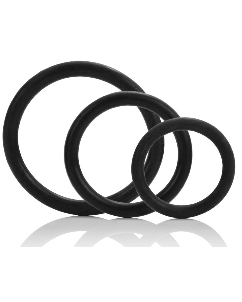 Lot de 3 cockrings Noir pas cher