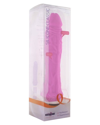 Dildo vibrant Large Classic 19 x 4.3cm Rose pas cher