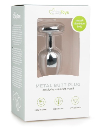 Plug bijou Argent en coeur - SMALL 6.3 x 2.6 cm pas cher