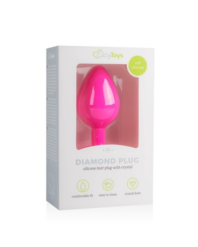 Plug Bijou Diamond Rose 7 x 3.3cm pas cher