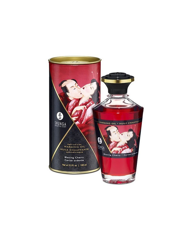 Huile de massage Chauffante Aphrodisiaque - CERISE Ardente 100 mL pas cher