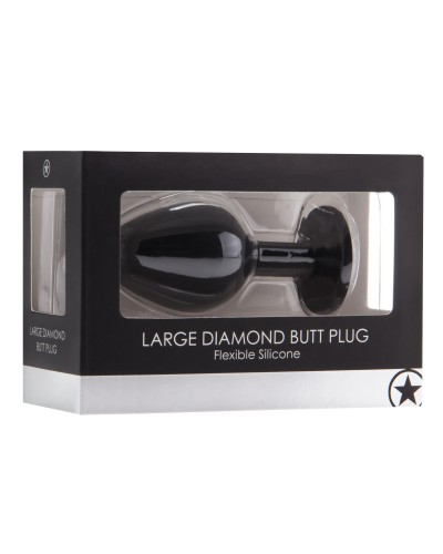 Plug diamond Medium  7 x 3.5 cm Noir pas cher
